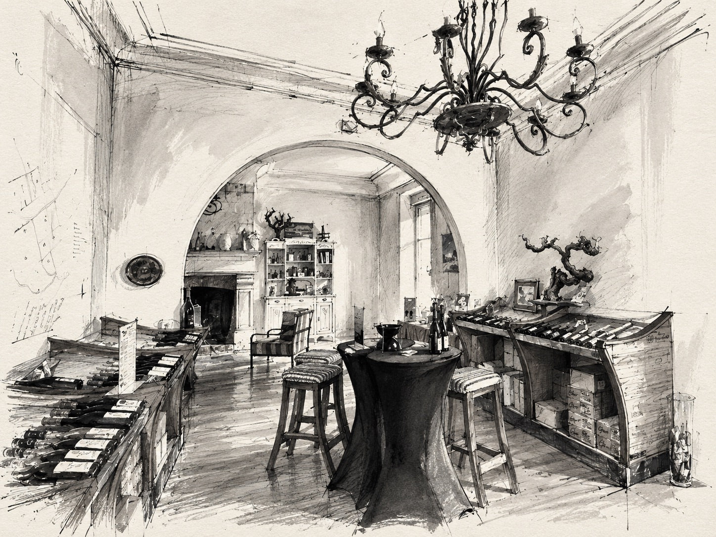 Illustration du caveau de dégustation